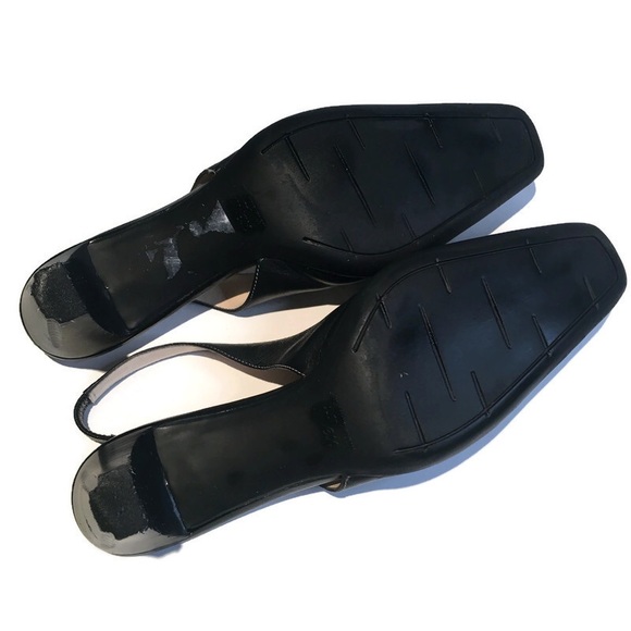 Anne Klein i-flex black leather slingback size 9 - Picture 3 of 7
